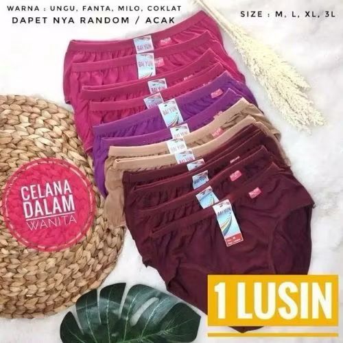 Celana Dalam Wanita Katun Nyaman M-XXXXL Tebal Lembut Dewasa Motif Karet Pendek Cewek CD Wanita Matt