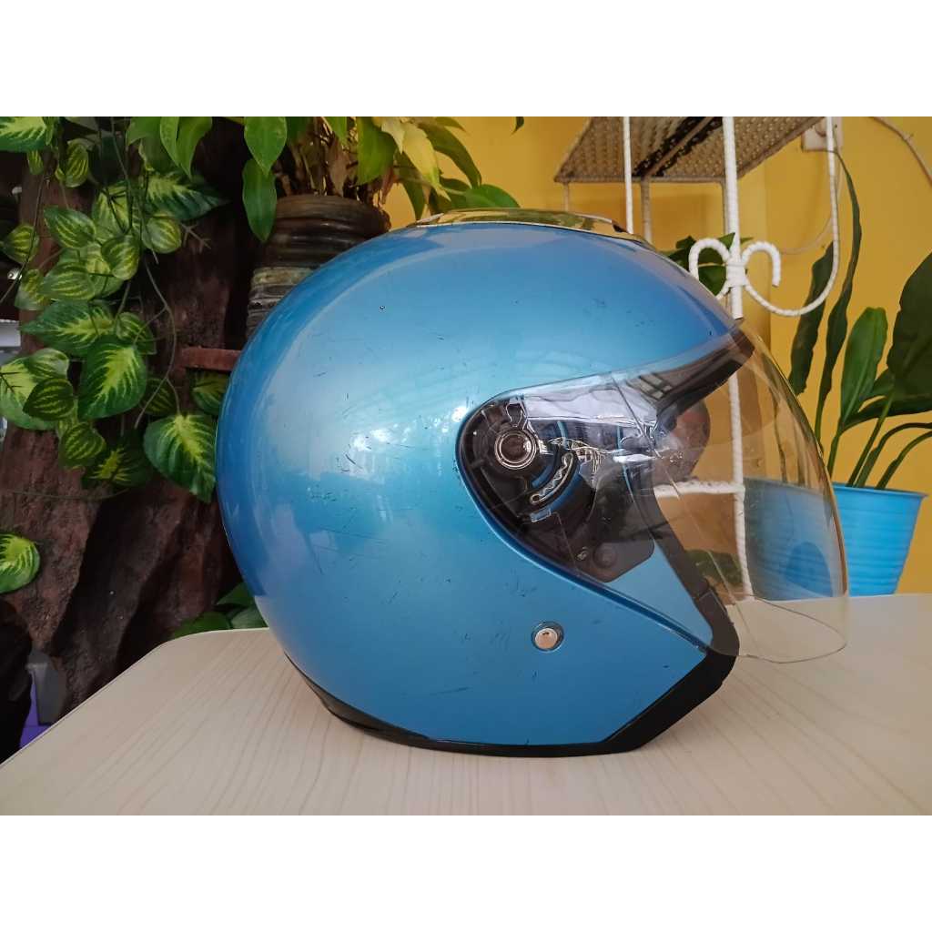 HELM KYT JET BIRU MUDA ORIGINAL REKONDISI SECOND