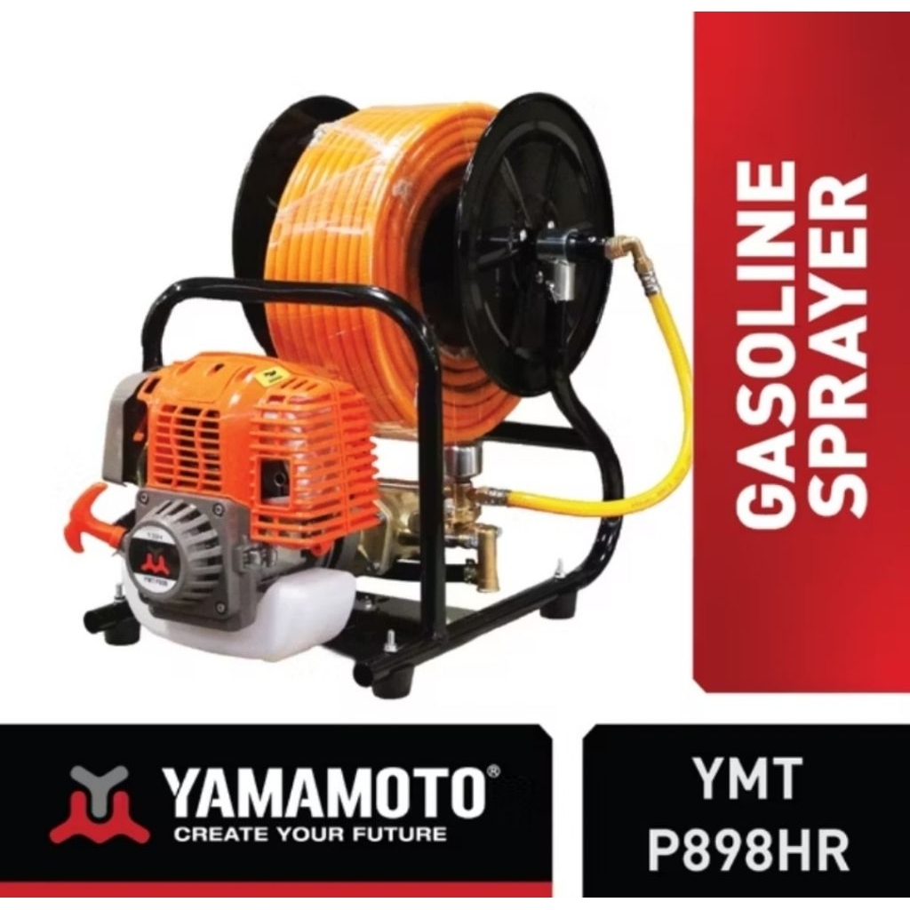 Mesin Semprot Jinjing P898 4Tak Yamamoto Lengkap Gulungan Dan Panjang Selang 50 Meter Power Sprayer 