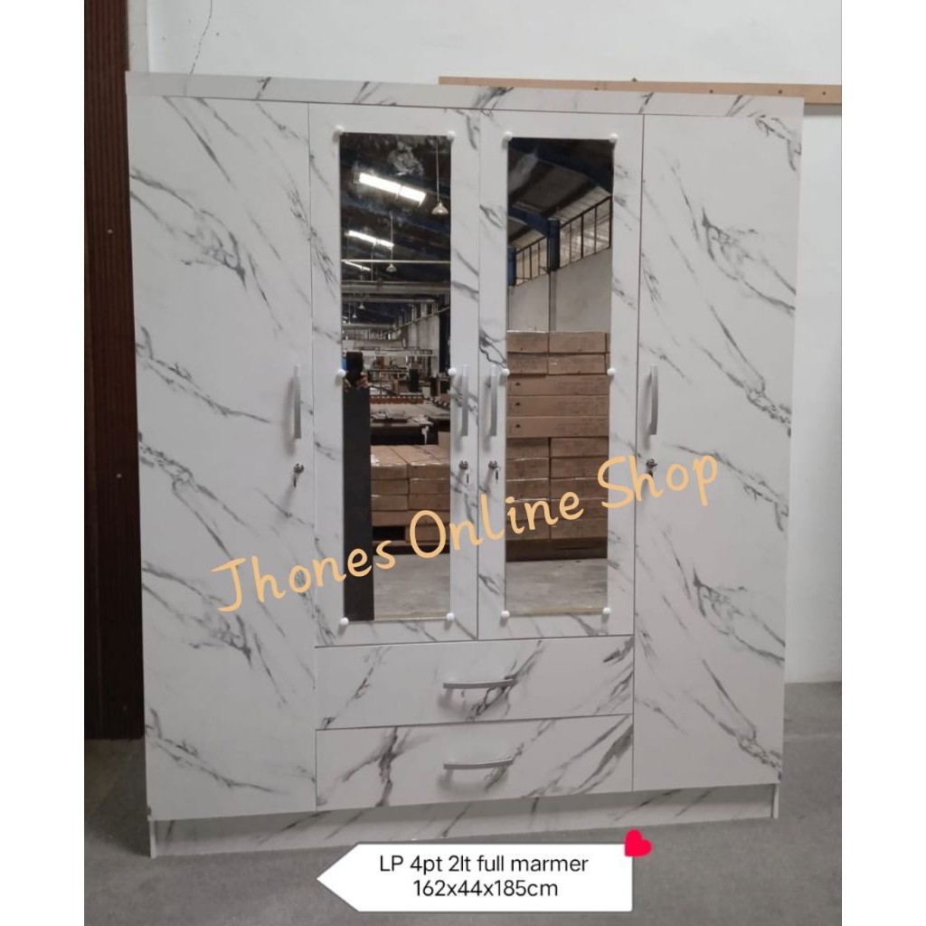 Lemari pakaian 4 pintu KAYU SERBUK/Olympic/Krendy