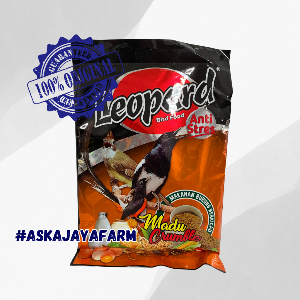 Leopard Madu Crumble Anti Stress Voer Pakan Burung / Leopard Pakan Burung