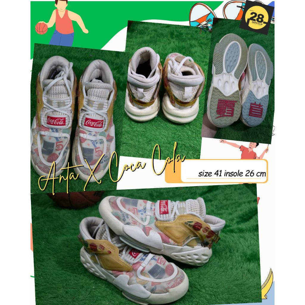 Sepatu Basketball, Badminton, Training Anta size 41 insole 26cm - minus (Baca Deskripsi)