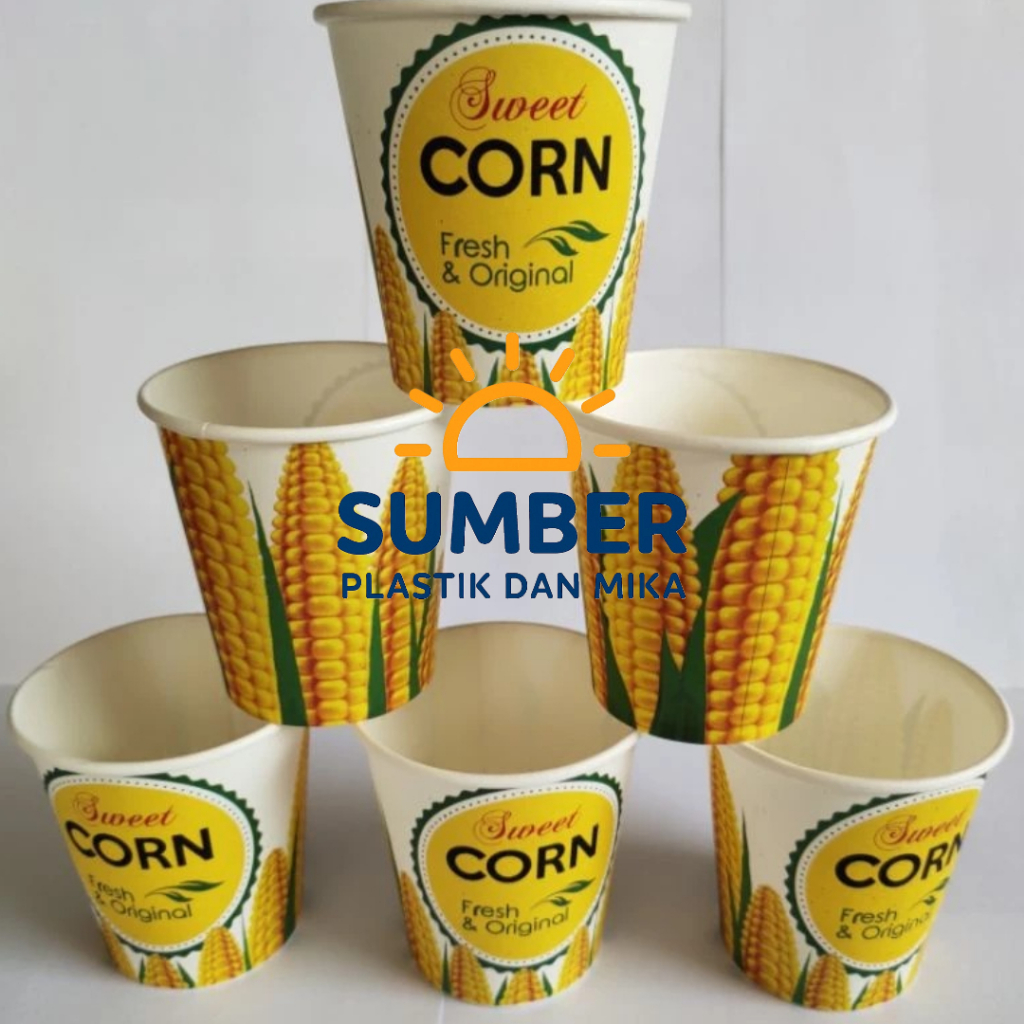 [50pcs] Paper Cup 6,5oz Motif Jagung Gelas Kertas Jasuke Gelas kertas motif Jagung