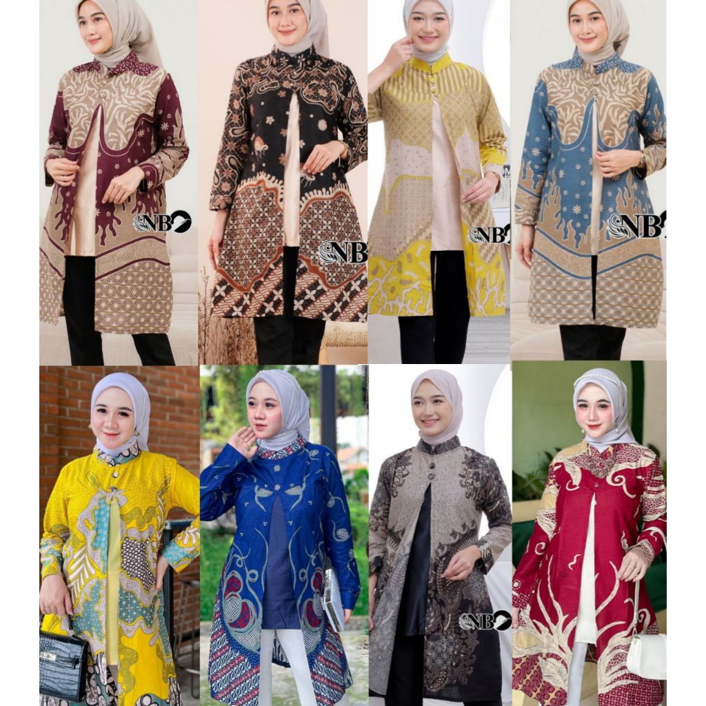 Tunik Balero Theana/ Tunik Batik Modern M sampai Jumbo XL XXL XXXL/ Batik Cewek Tunik Warna Kuning M