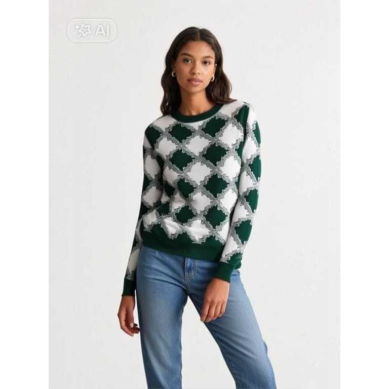 Maudy Batik sweater Premium Oversize / Baju Rajut motif Batik / Sweater Rajut batik knitwear