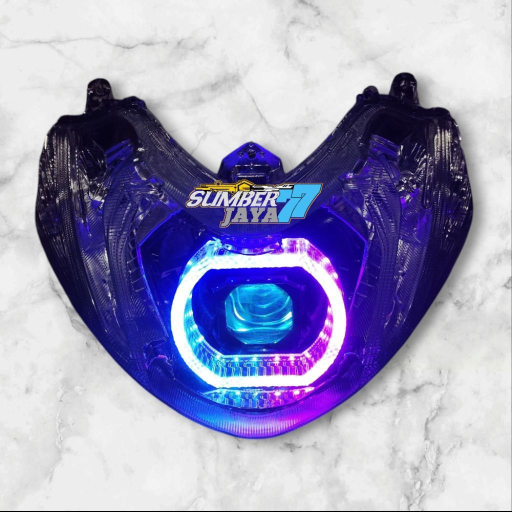 MIO M3 REFLEKTOR LAMPU DEPAN MIO M3, MIO Z 125  SET BILED 50WAT BILED KRISTAL RGB FULL SET REFLEKTOR