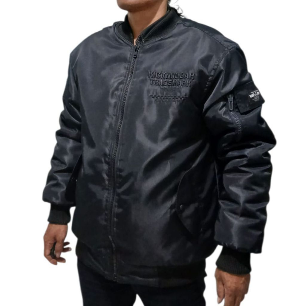 Kicksoogar ​Jaket Bomber Pria Hitam Parasut Waterproof Kualitas Premium Jaket Outdoor Anti Angin
