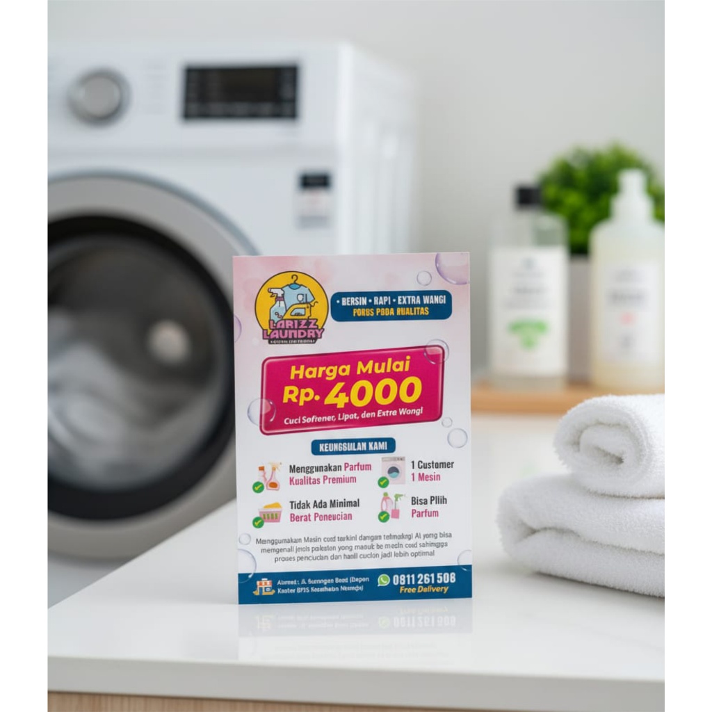 Cetak Brosur Art Paper/Brosur Laundry/Cetak Pamflet Flyer Brosur Sekolah Pondok PPDB [Free Desain]