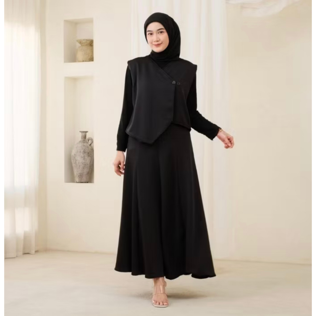 Naomi Setelan Vest Scuba Premium Wanita Kekinian Korean Style