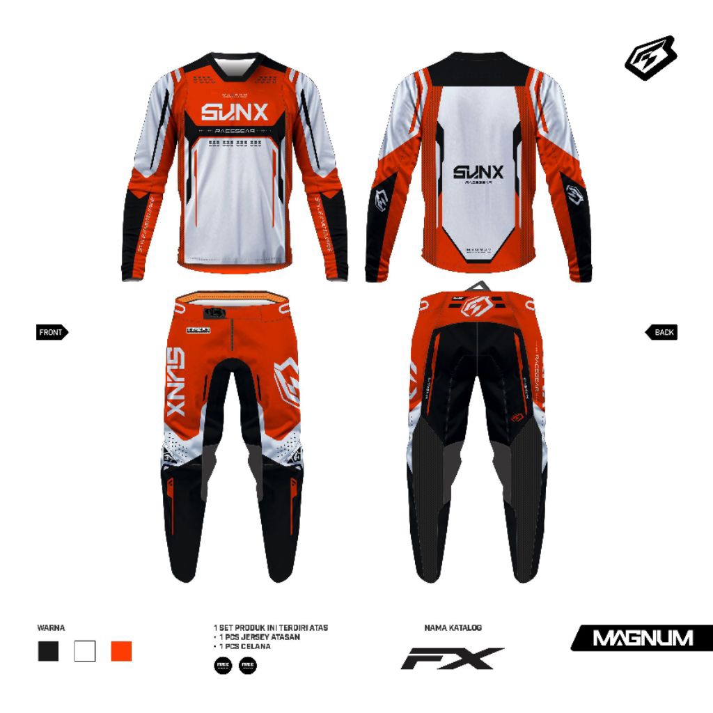 MX GEAR /JERSEY SET SVNX TYPE MAGNUM  FX SERIES