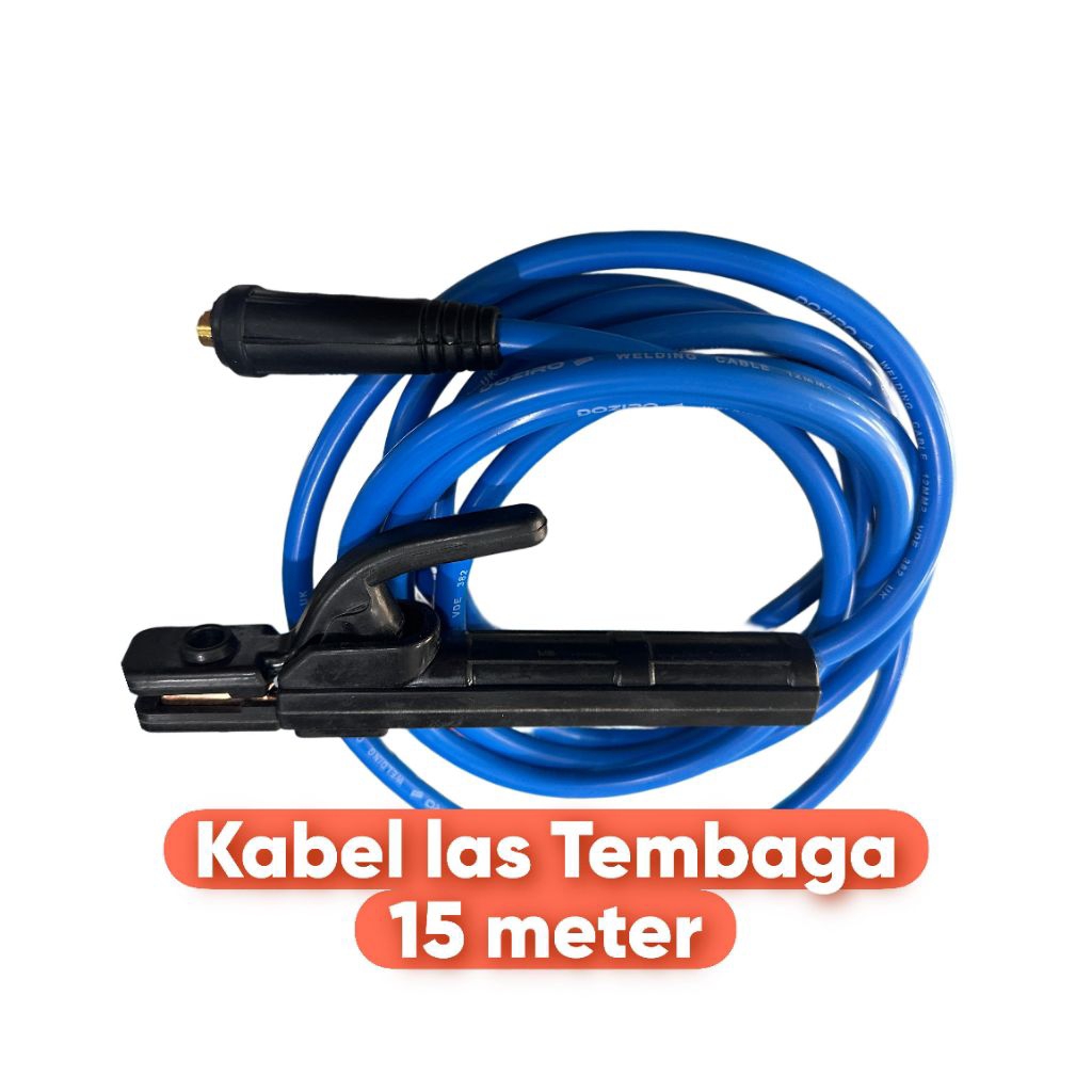 kabel las set tembaga 15 meter plus stang las 200a kabel las 12 mm doziro kabel trafo las 900 watt