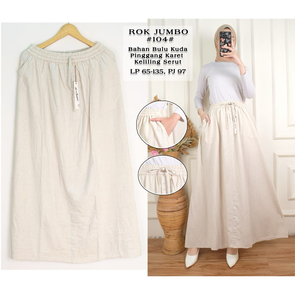 ROK LINEN BULU KUDA JUMBO, uniqlo linen skirt