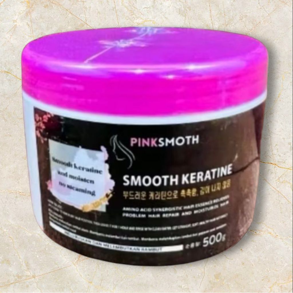 New Pack Pinksmoth Keratin 500 ml Ukuran Besar Perawatan Keratin Rambut Smothing