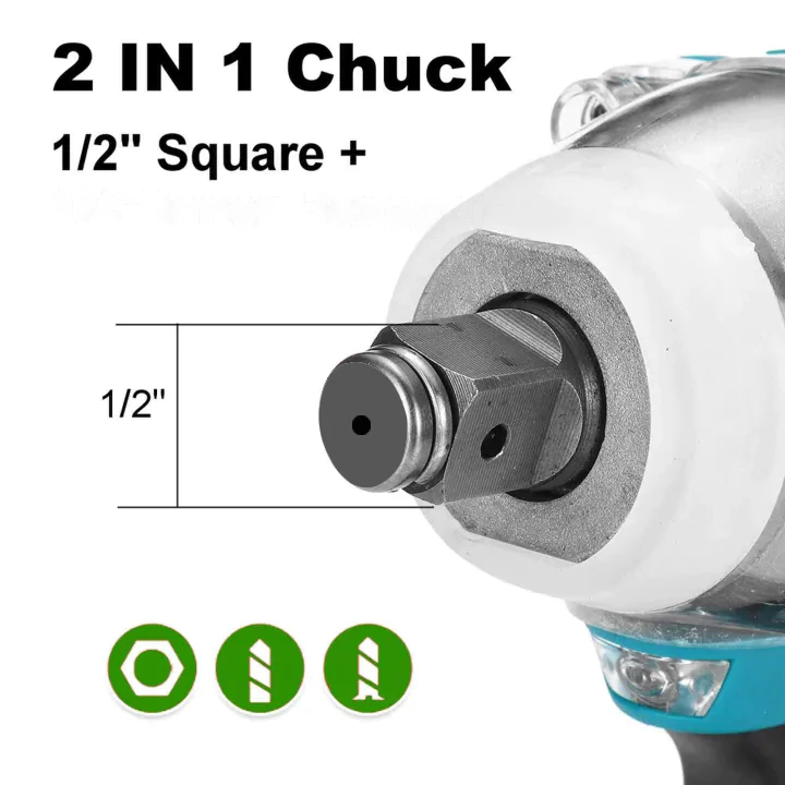 Uddjaya_ Reaim 588V Impact Wrench Brushless 1300N/M Bor Baterai Bor Listrik Impact Baterai Untuk