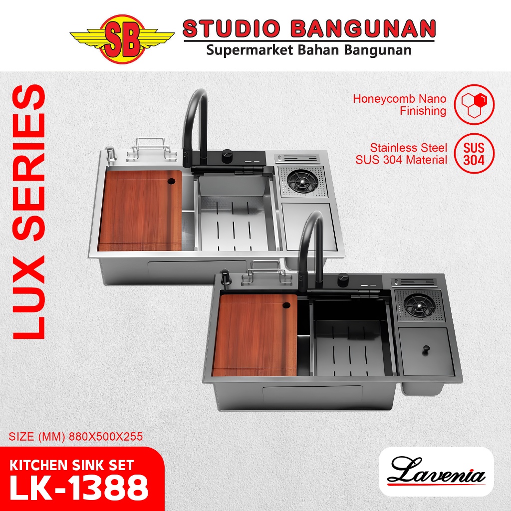 LAVENIA Kitchen Sink Set Stainless Steel SUS 304 LK-1388
