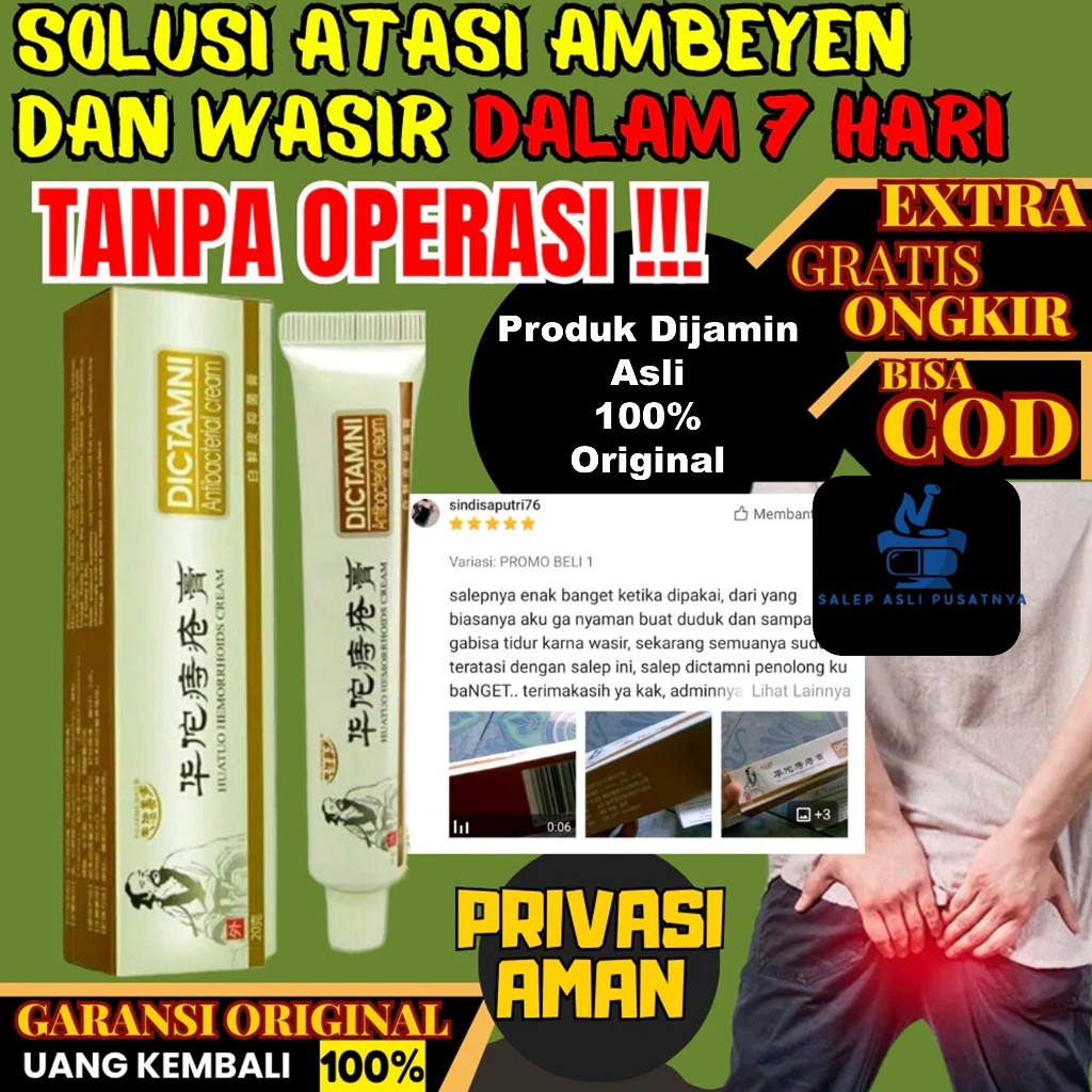Obat Herbal Wasir Ambeien Salep Krim DICTAMNI HUA TUO Original Ampuh Redakan Nyeri & Bengkak