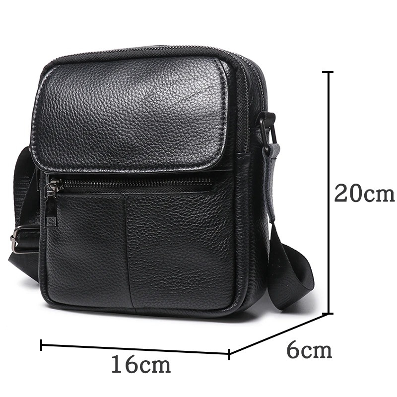 Premium Carry: Tas Messenger Kulit Sapi Asli — The Black Executive