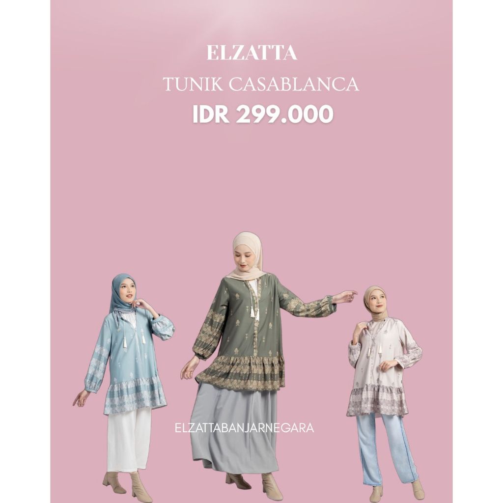 Elzatta Tunik Casablanca Motif Terbaru