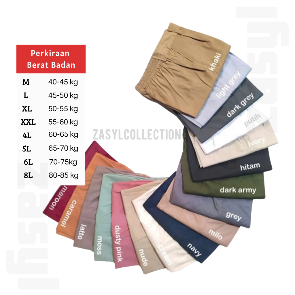 Emilia - CELANA PANJANG WANITA CELANA KANTOR KERJA BAGGY PANTS PREMIUM AMERICAN DRILL GRADE A