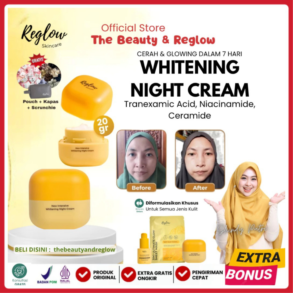 Krim Malam Reglow Skincare Original dr Shindy Pelembab Wajah Sensitif Kulit Berminyak Kering
