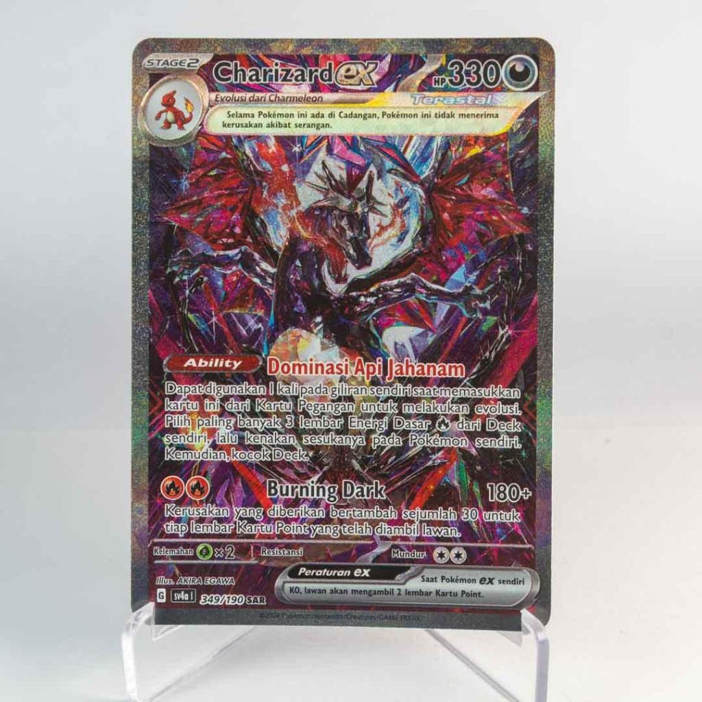 Charizard EX SAR 349/190 SV4a Harta Berkilau EX Kartu Pokemon TCG Original Indonesia