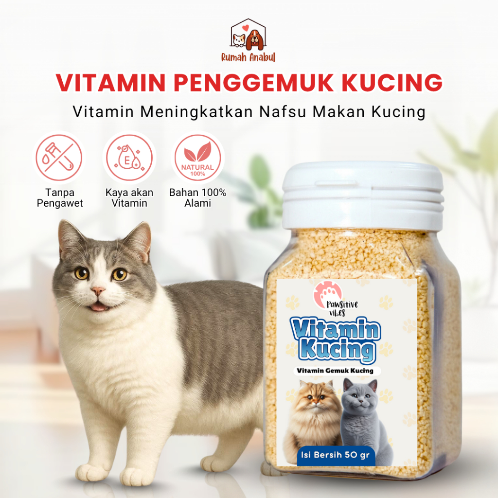 Vitamin Gemuk Kucing Anjing Penambah Nafsu Makan Suplemen Penggemuk Untuk Kitten Dewasa Menyusui