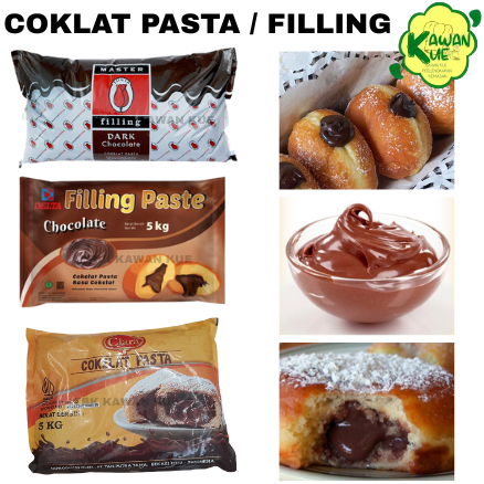 Coklat Pasta atau Filling Kemasan Timbang 250 gr /Delta/Tulip/Chefmate isian donat