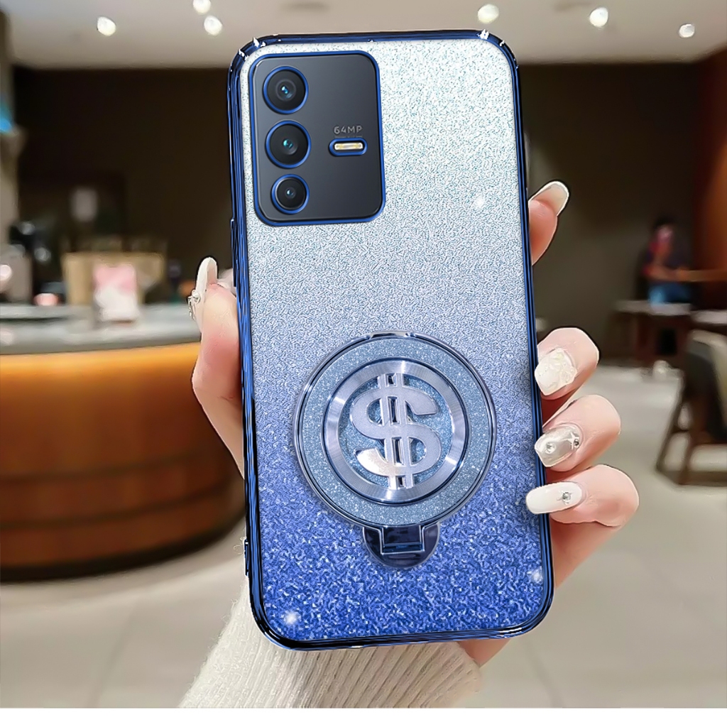 Case Glitter For Vivo V23 5G Softcase Stand Mewah Terbaru Silicone Luxury