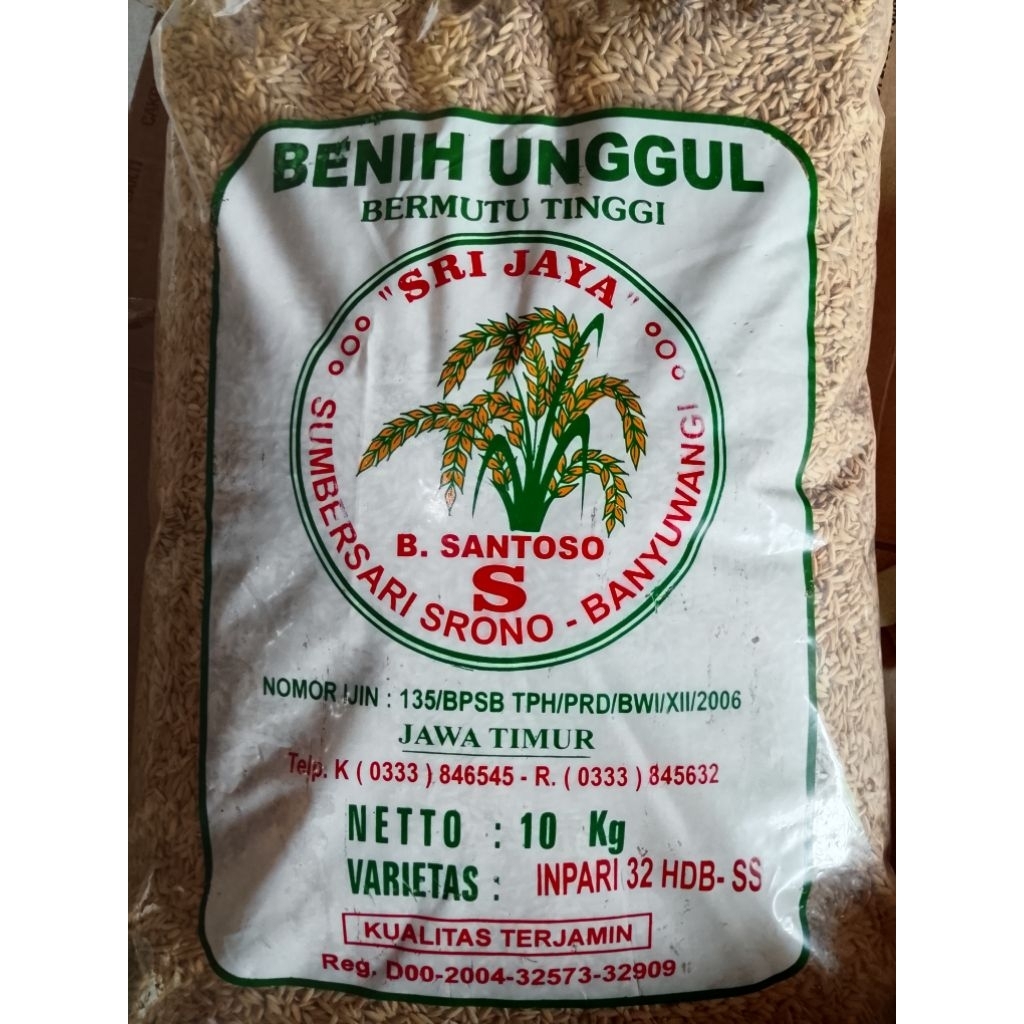 Bibit Padi Premium INPARI 32 HDB - SS SANTOSO 10 kg Banyuwangi