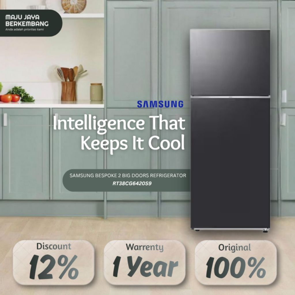 SAMSUNG BESPOKE KULKAS 2 PINTU BESAR REFRIGERATOR RT38CG6420S9
