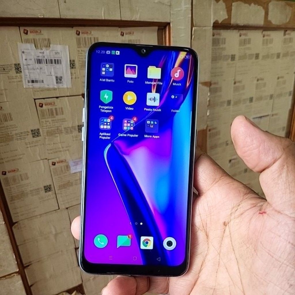 Hape bekas Oppo A12 cph2083 Ram 3/32 GB Original normal Minus cuma fingerprint saja hp batangan siap