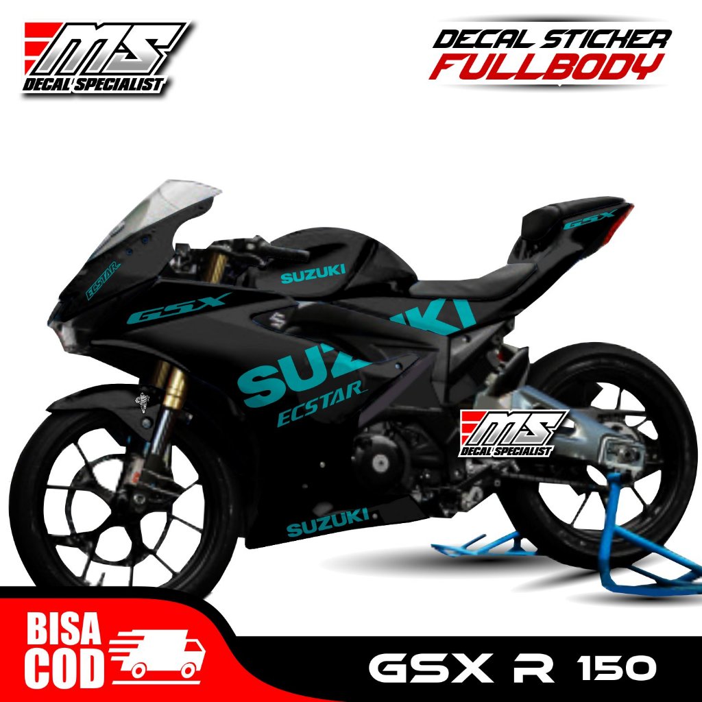 Decal suzuki GSX 150R full body decal stiker variasi hitam motif
