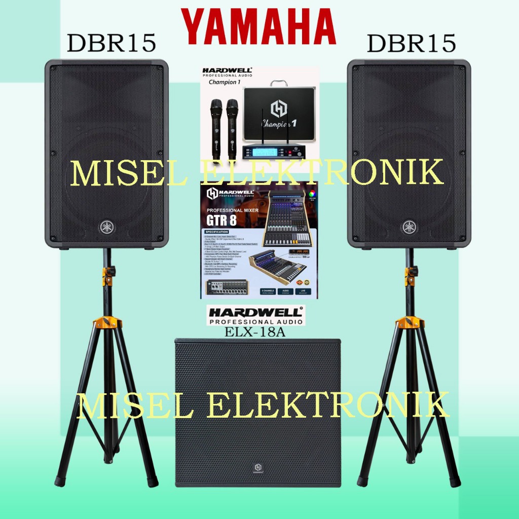 Paket Sound System Speaker Aktif 15 Inch Yamaha DBR15 Subwoofer 18 Inch Hardwell