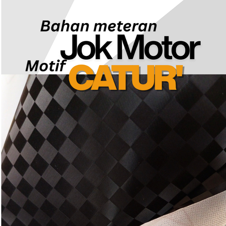 Kain Jok Motor Motif Catur Tebal 0,9cm – Jahitan Double Knit, Meteran untuk Variasi Jok