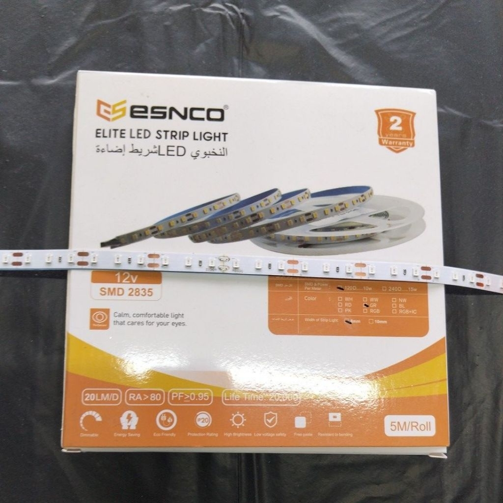 lampu LED strip DC 12V 2835 mata kecil rapat 120led 5M warna hijau