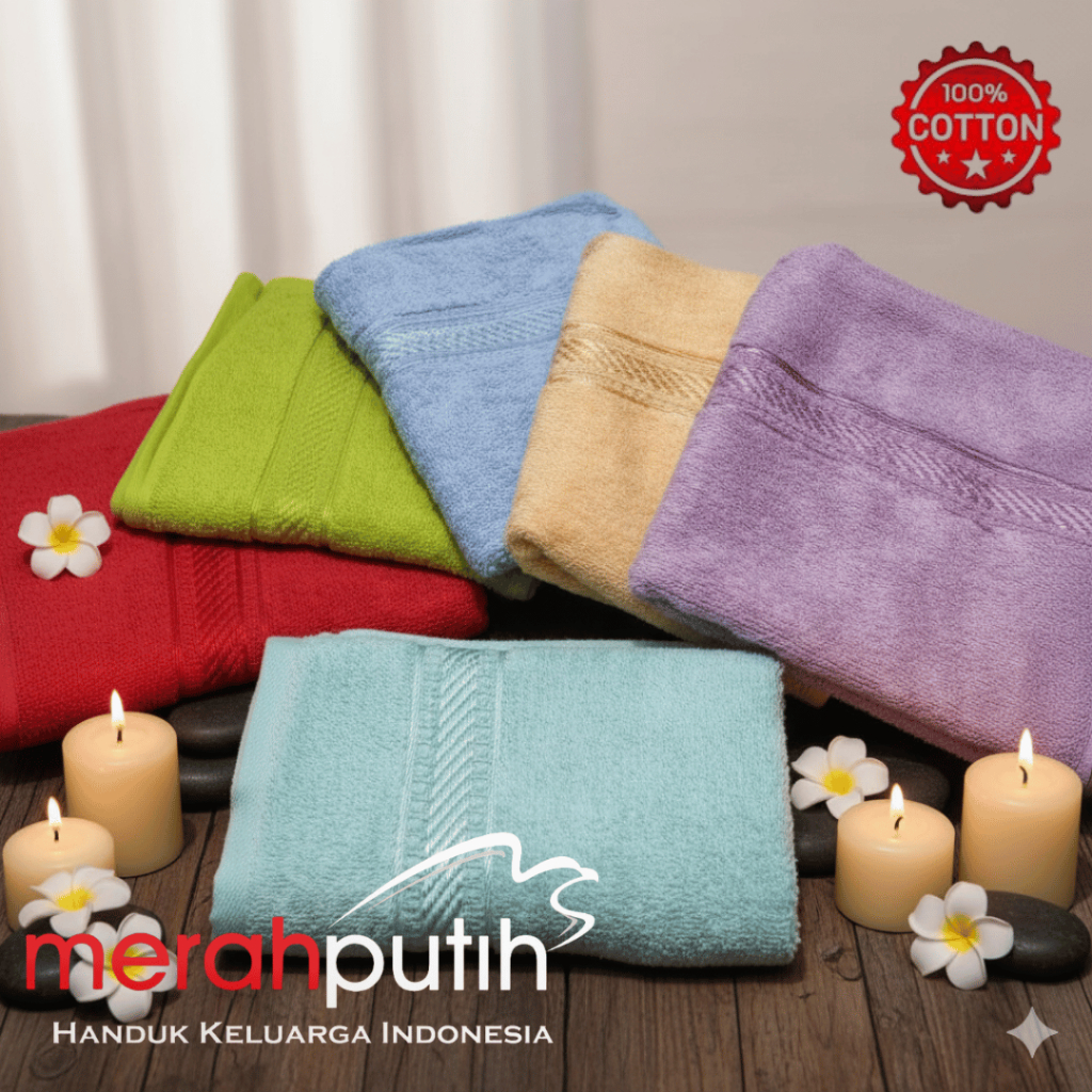 PROMO TERBAIK HANDUK MANDI ORIGINAL MERAH PUTIH 50X100CM | HANDUK MANDI | HANDUK SOUVENIR | HANDUK