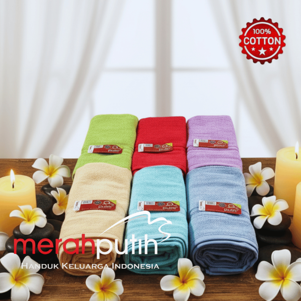 PROMO TERBAIK HANDUK MANDI ORIGINAL MERAH PUTIH 50X100CM | HANDUK MANDI | HANDUK SOUVENIR | HANDUK