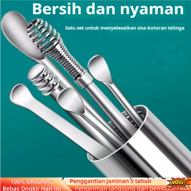 Set alat pembersih telinga portabel 6 buah baru, pembersih telinga, pembersih telinga portabel, pemb
