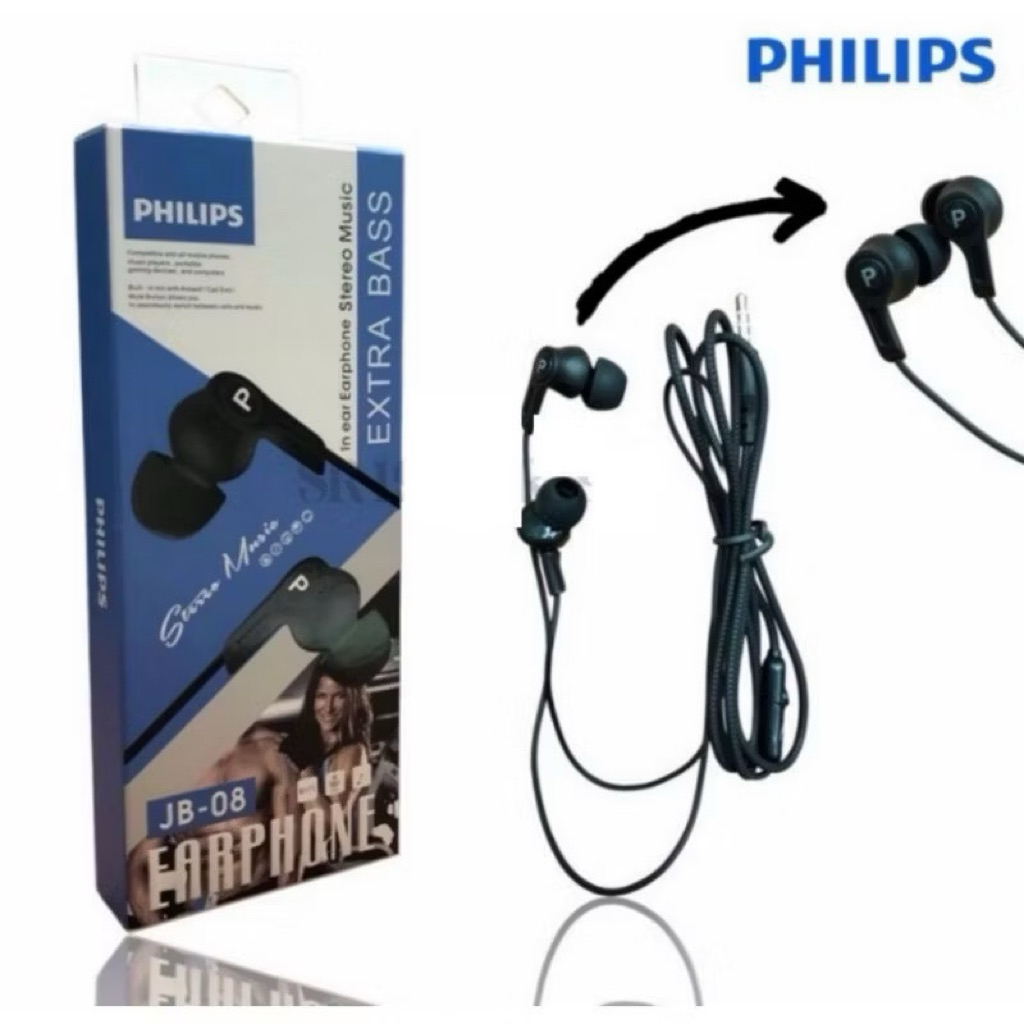 (GROSIRAN) Handsfree Headset Philips JB-02 JB-03 JB08 Stereo Earphone JB02 JB03 JB08
