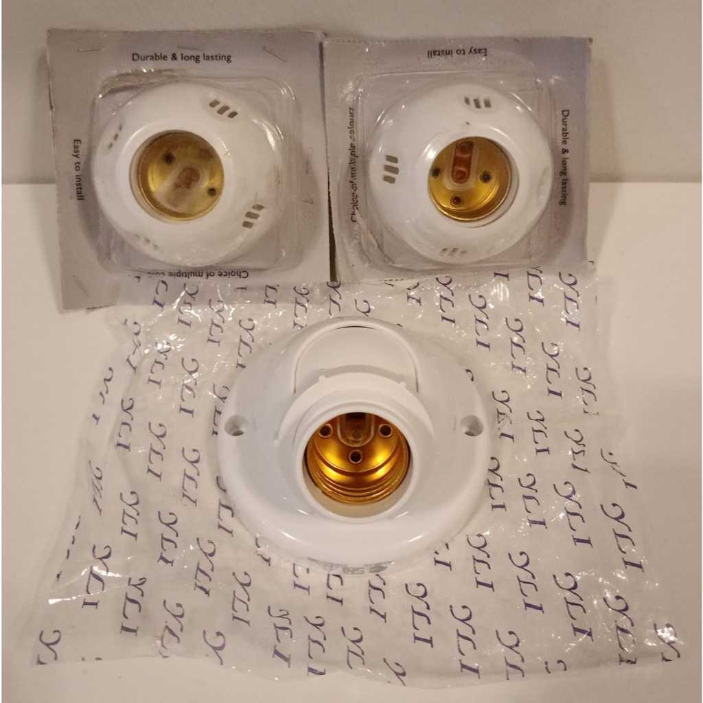 Fitting Lampu Philips Deco Holder Putih E27 (2 Pcs) & Fitting YLI Adjustable (1 Pcs)