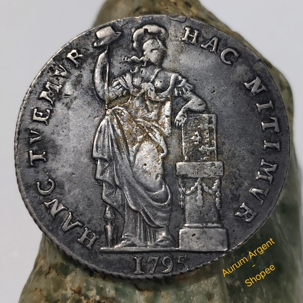 AB.102S-- 1 PC KOIN PERAK KUNO ASLI 3 GULDEN WEST FRIESLAND - BATAVIAN REPUBLIC TH 1795. -- SILVER C