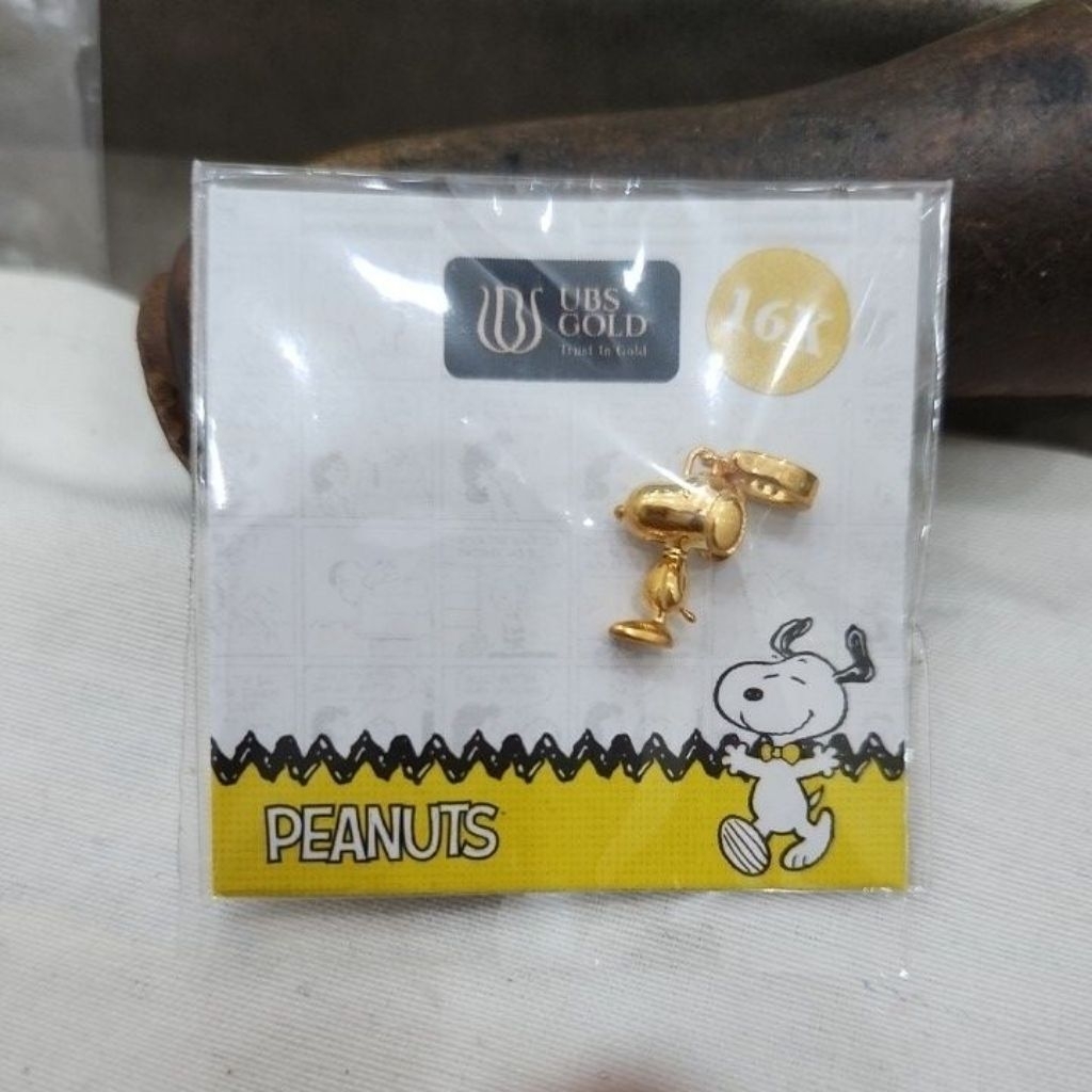 liontin snoopy charm lucu bisa buat kalung atau gelang ubs gold