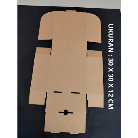 Kardus Eflute Kotak Coklat Polos 10 Pcs Ukuran 30x30x12 Cm Packaging Hadiah Hampers Kado Box