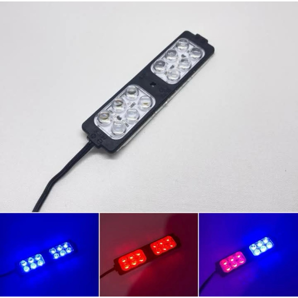 Lampu Led Plasma 12 Led Mata Flash Kedip Lampu Kolong 12 Volt / 24 Volt Motor Truck Kedap Kedip