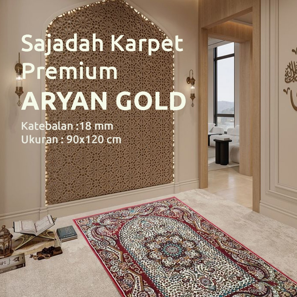 Sajadah Imam Karpet ARYAN GOLD "Ukuran 90x120 cm"