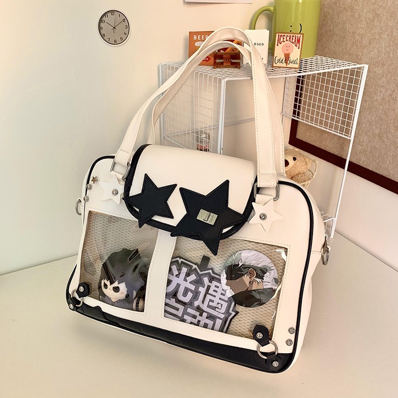 (NEW) Itabag Bintang Hitam Putih Tulang PU Leather Tas Bahu & Selempang Aesthetic Transparan