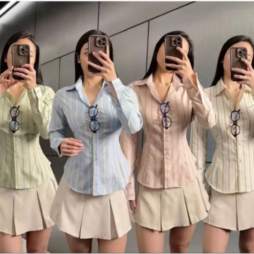 Kemeja Wispie Girl Boss Fitted Shirt (Hrg sudh include adm shopee)