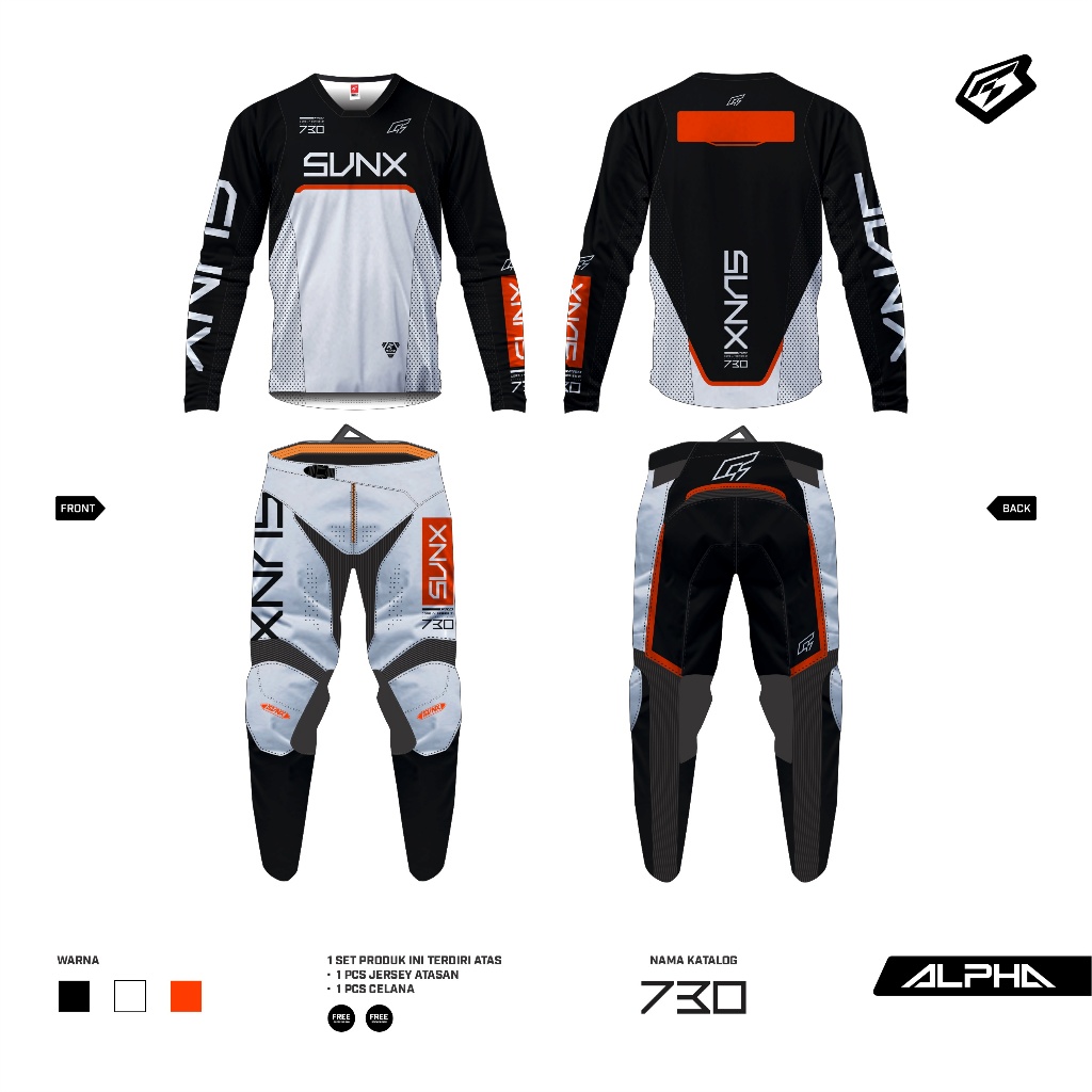 JERSET SVNX / JERSEY SET MOTOCROSS / JERSEY MOTOR TRAIL / JERSET ALPHA 730 SERIES