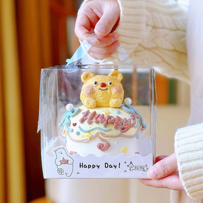 TORECA BOX KUE ULANG TAHUN MINI KOTAK MIKA TRANSPARAN BOX KUE MINI ULANG TAHUN PACKAGING KUE TERMURA