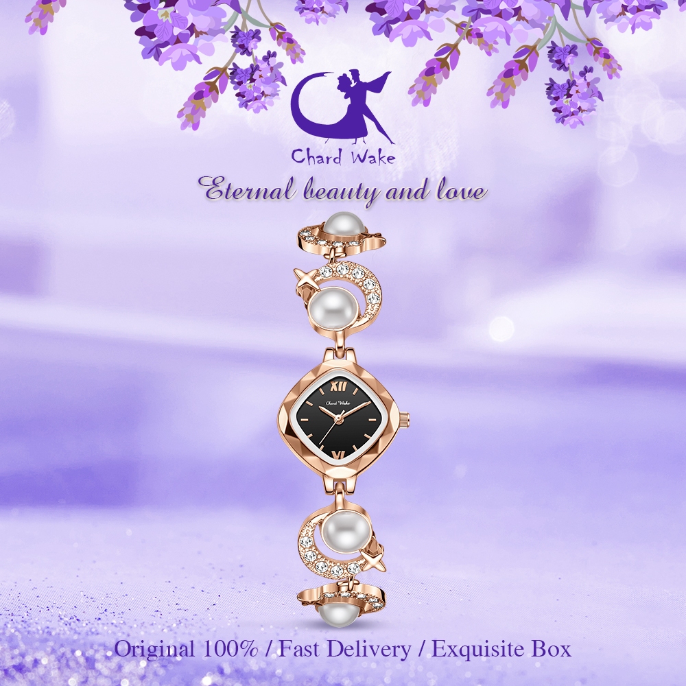 Chard Wake Jam Tangan Wanita Gelang  Anti Karat Perhiasan Perempuan Elegan Mewah Elegan Jam Tangan C
